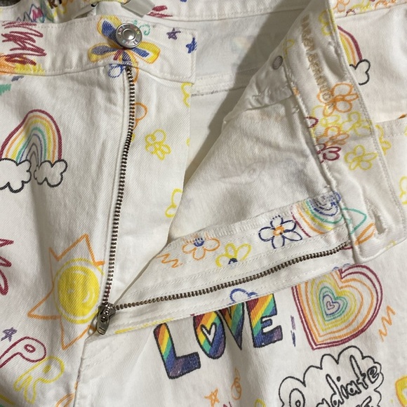 AE Pride Stretch Low-Rise Baggy Bermuda Short women 20 Colorful Graphic y2k - Picture 6 of 10